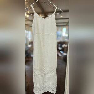 Freshman 1996 Long White Crochet Dress Xs Boho Festival Teen